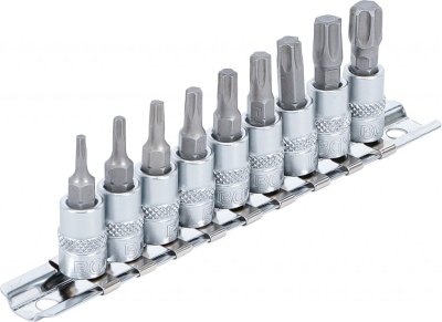 Bitshylssats, Torx T10-T50, 1/4, 9 delar
